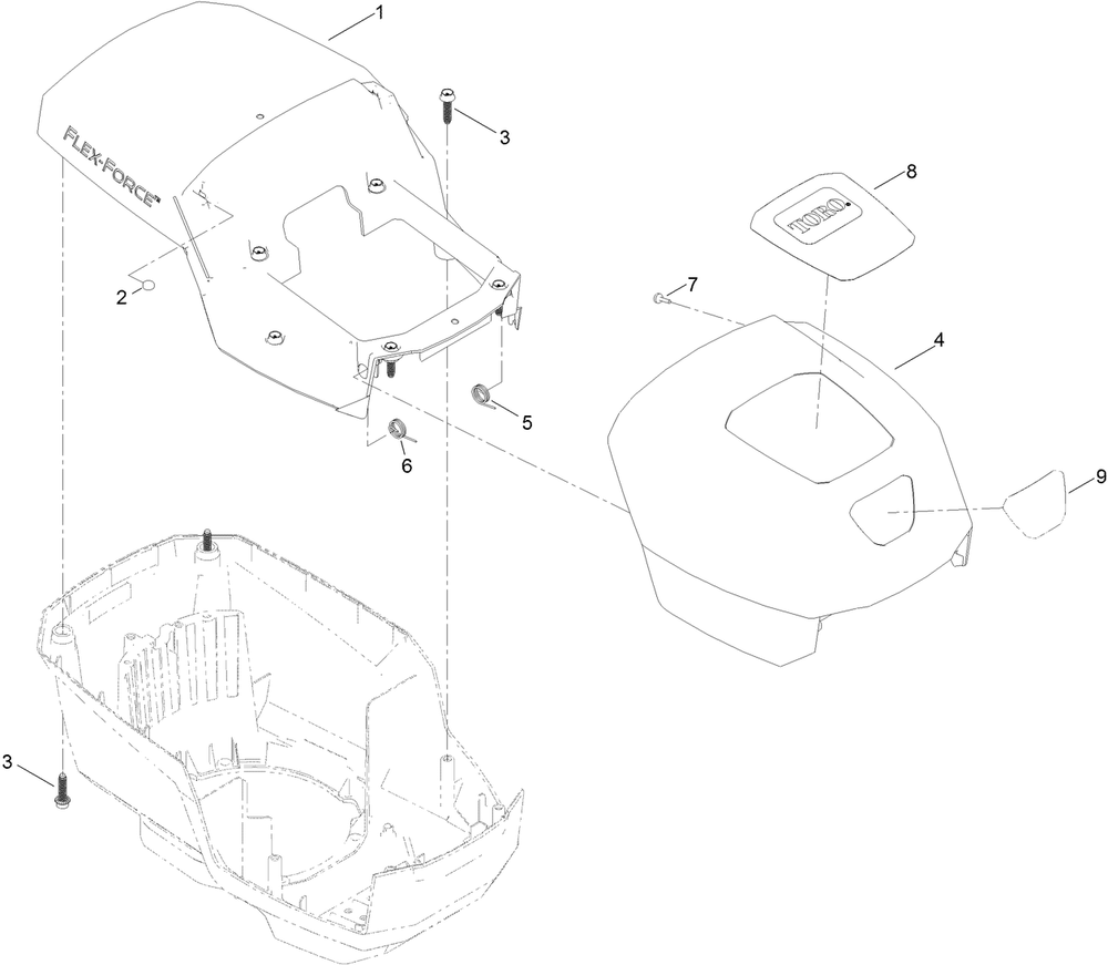 Motor Module No. 140-4213  Upper  Shroud Assembly Diagram and Parts List for 21852 411700000 - 411899999 Toro Lawn Mower