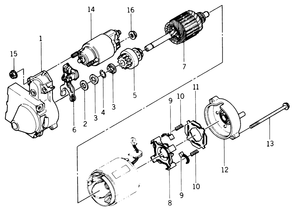 Electric Starter Diagram and Parts List for A2-12KE02 1000001 - 1999999 Toro Lawn Tractor