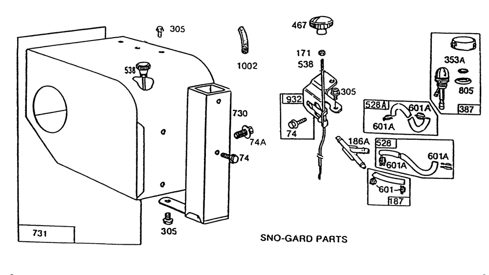 Engine Briggs & Stratton Model 190406 Type 3104-01 (Continued) Diagram and Parts List for 38570 1000001 - 1999999 Toro Snow Blower
