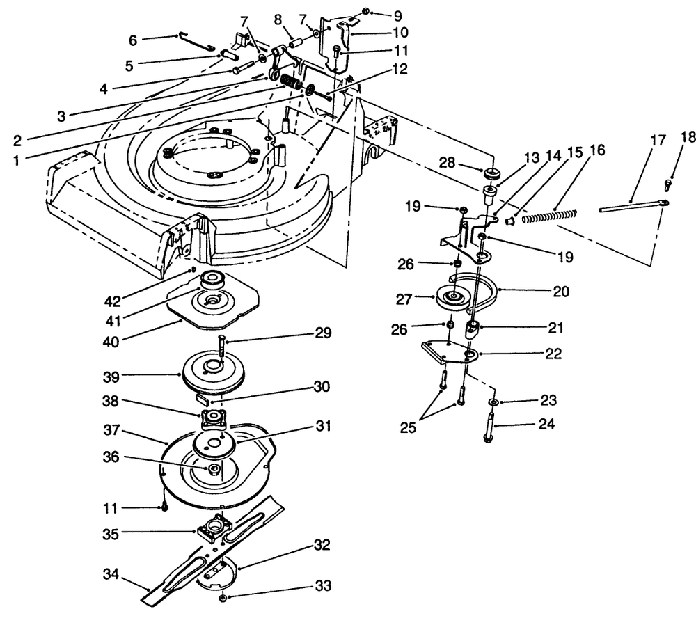 Blade Brake Clutch Assembly Diagram and Parts List for 26622C 9000001 - 9999999 Toro Lawn Mower