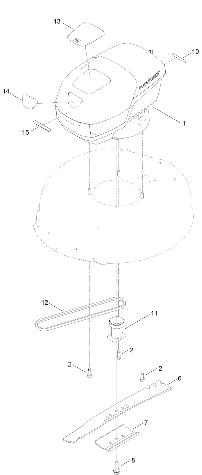 Motor Module And Blade Assembly Diagram and Parts List for 21357 400000000 - 410499999 Toro Lawn Mower