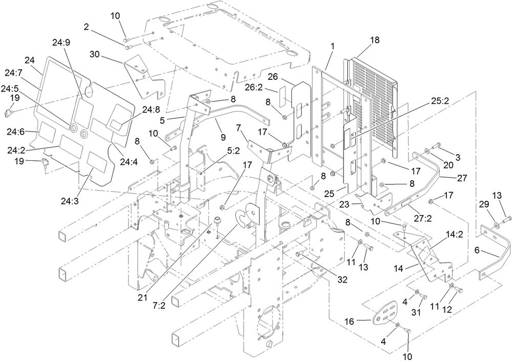 Engine Housing Assembly Diagram and Parts List for 74274 (313000001-313999999)(2013) Toro Lawn Mower