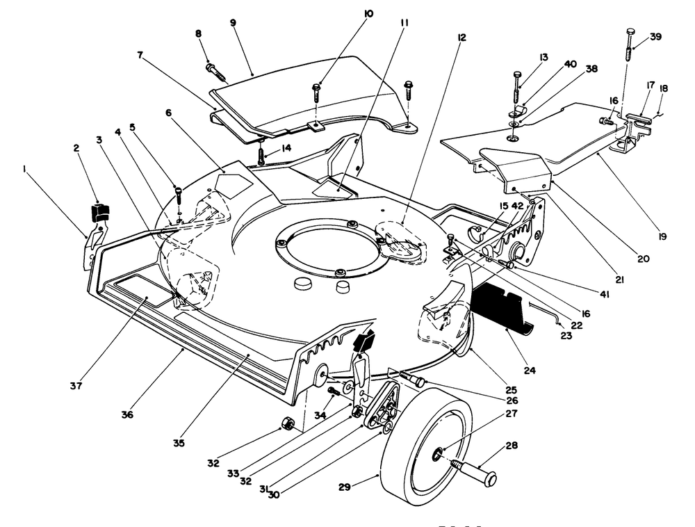 Housing Assembly Diagram and Parts List for 20322 2000001 - 2999999 Toro Lawn Mower