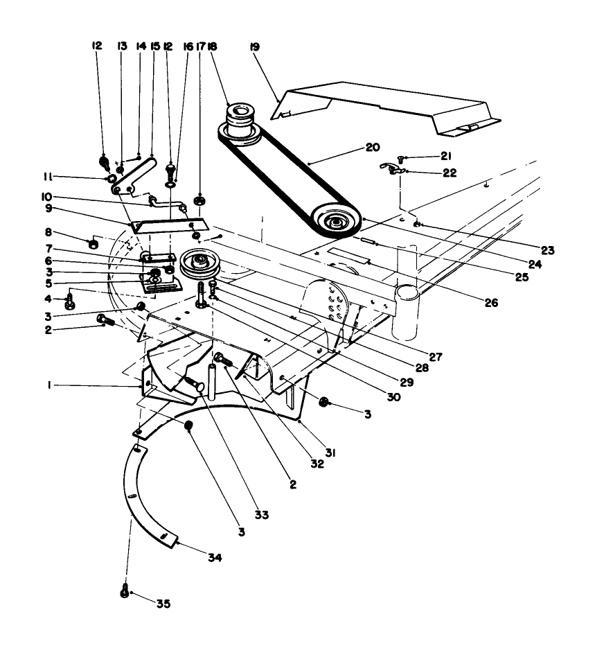 Grass Collection System 2 Diagram and Parts List for 30754 (800001-899999)(1988) Toro Lawn Tractor