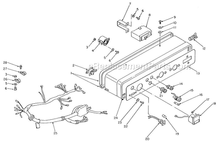 Control Panel Assembly Diagram and Parts List for 62025 3000001-3999999 Toro Generator