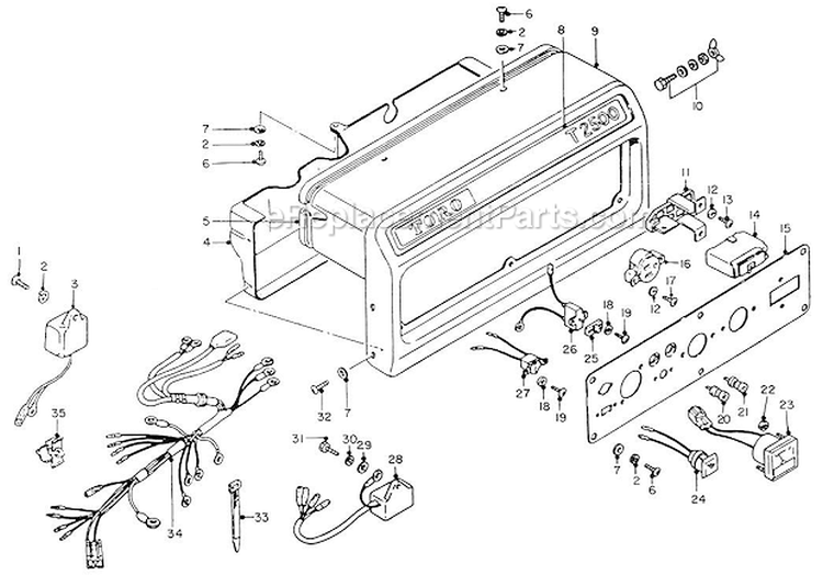 Control Panel Assembly Diagram and Parts List for 62025 5000001-5999999 Toro Generator