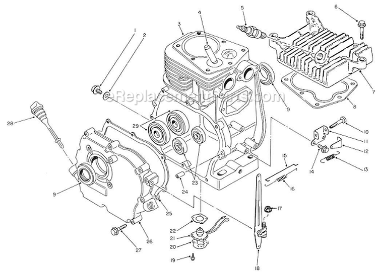 Engine Assembly Diagram and Parts List for 62025 5000001-5999999 Toro Generator