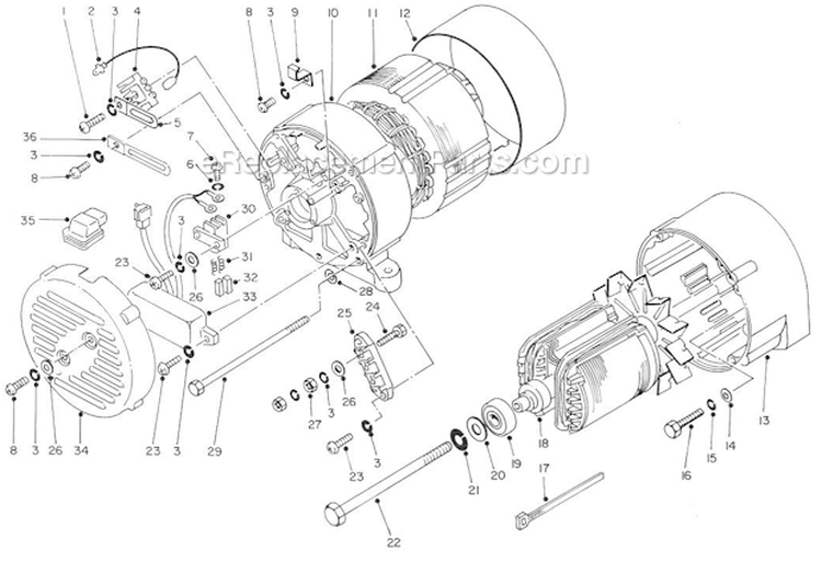 Generator Diagram and Parts List for 62025 8000001-8999999 Toro Generator