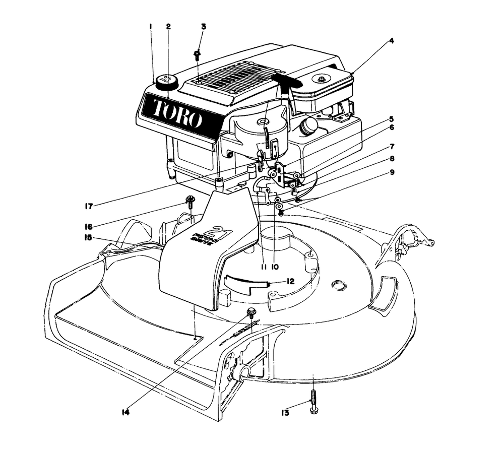 Engine Assembly Model 16320 Diagram and Parts List for 16300 9000001 - 9999999 Toro Lawn Mower