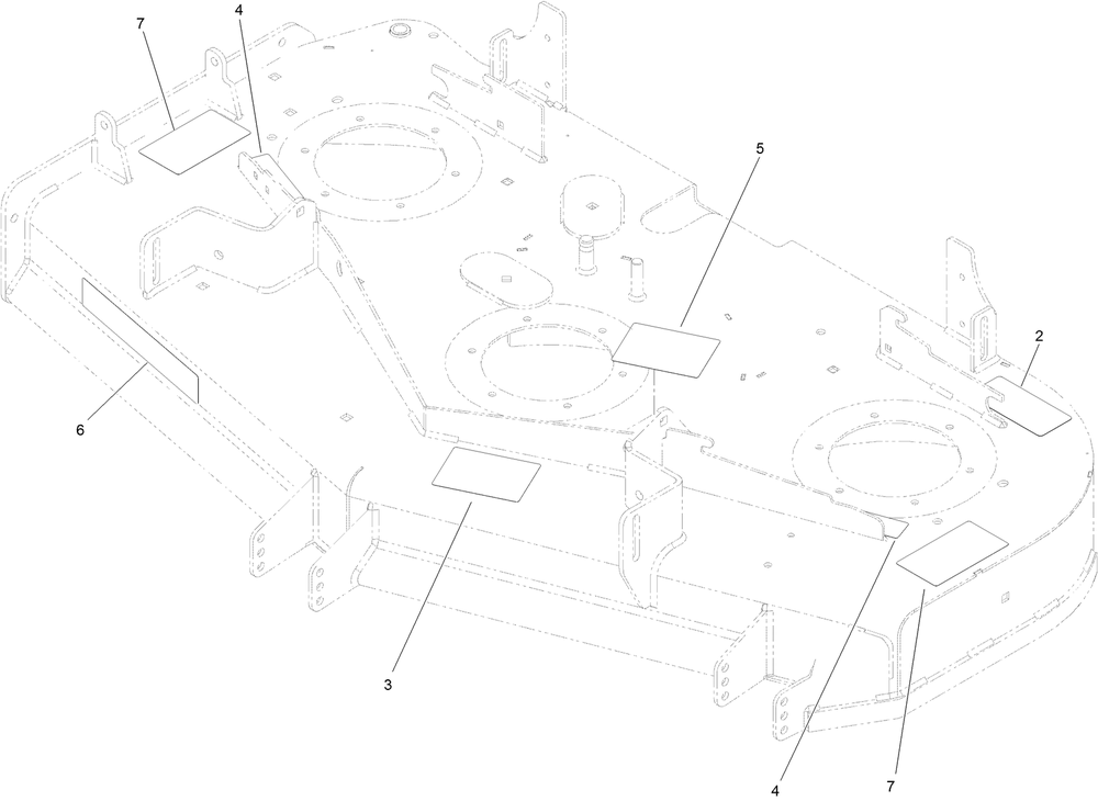 Deck Decal Assembly Diagram and Parts List for 74465 403350972-404314999 Toro Lawn Tractor