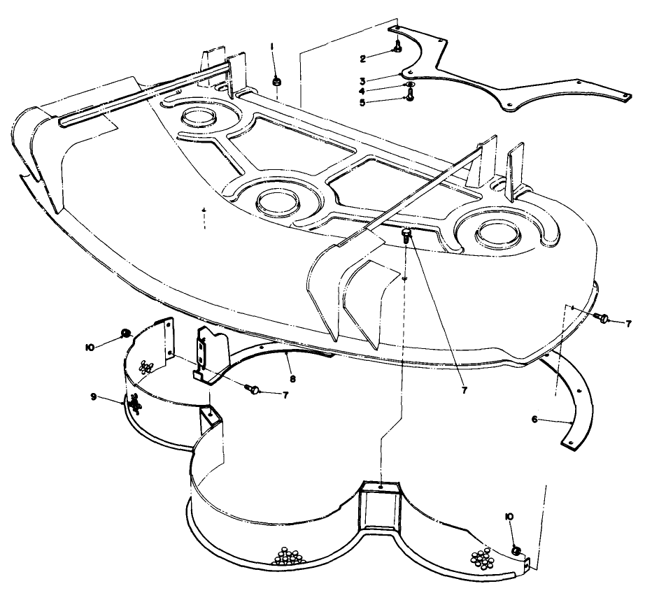 Mulcher-44" Cutting Deck (Optional)(Model No. 30752) Diagram and Parts List for 30718 2000001 - 2999999 Toro Lawn Tractor