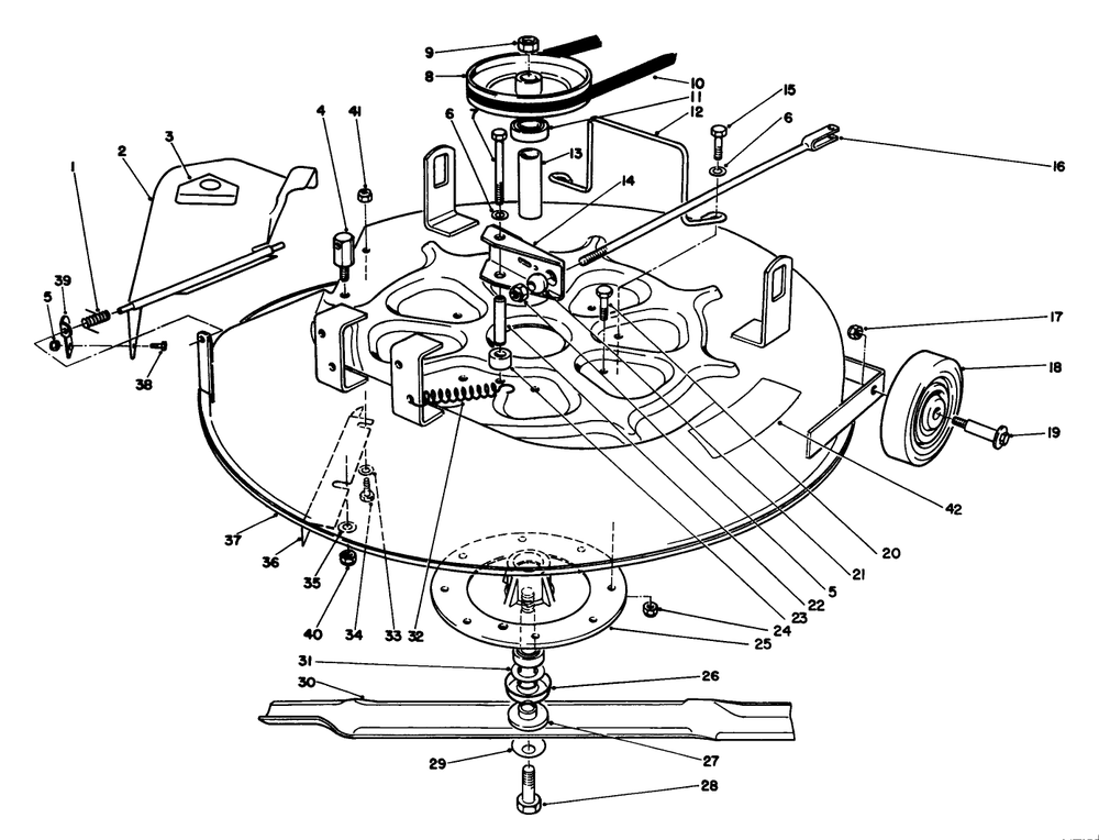 Cutting Unit Assembly Diagram and Parts List for 56133 2000001 - 2999999 Toro Lawn Tractor