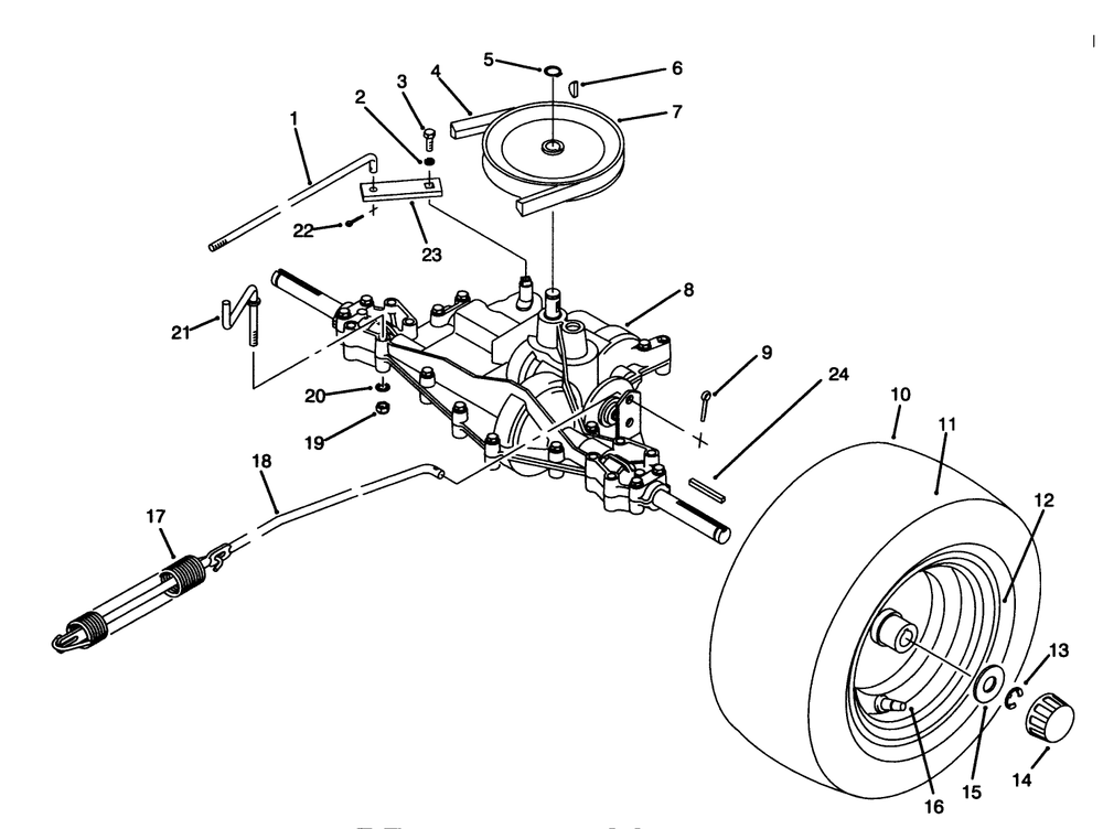 Rear Axle Assembly Diagram and Parts List for 70141 59000001 - 59999999 Toro Lawn Tractor