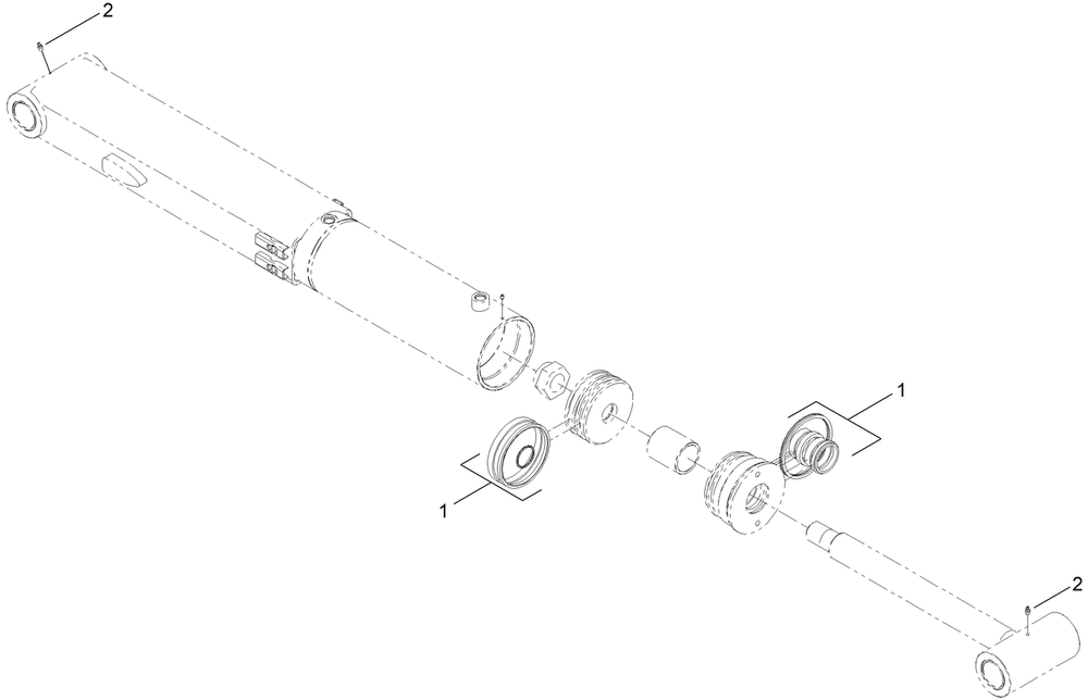 Hydraulic Cylinder Assembly No. Au124329 Diagram and Parts List for 25463E 400000000 - 999999999 Toro Lawn Tractor Accessories