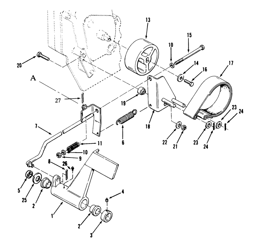 Clutch, Brake And Speed Control Linkage Diagram and Parts List for 73421 5900001 - 5901046 Toro Lawn Tractor