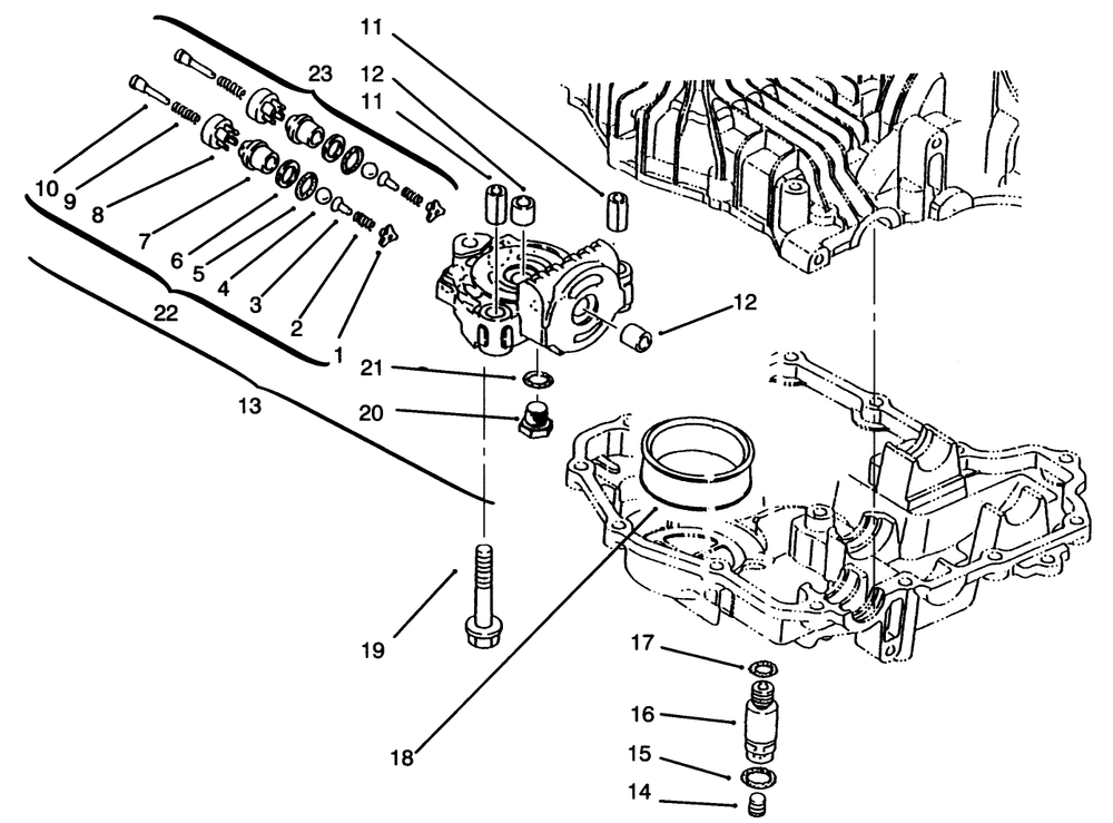 Center Case Diagram and Parts List for 72043 6900001 - 6999999 Toro Lawn Tractor