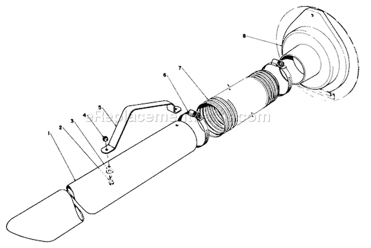 Vacuum Hose Kit Diagram and Parts List for 62912 0000001-0999999 - 1980 Toro Leaf Blower / Vacuum