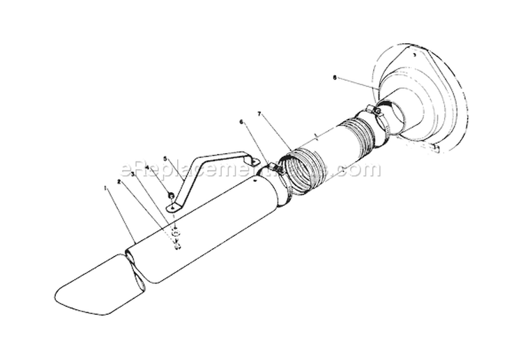 Vacuum Hose Kit Diagram and Parts List for 62912 1000001-1999999 - 1981 Toro Leaf Blower / Vacuum