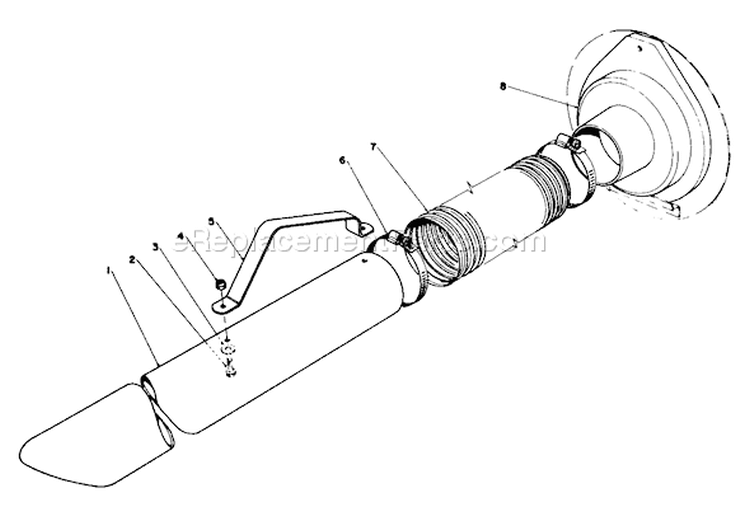 Vacuum Hose Kit Diagram and Parts List for 62912 2000001-2999999 - 1992 Toro Leaf Blower / Vacuum