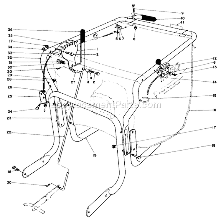 Page C Diagram and Parts List for 62912 2000001-2999999 - 1992 Toro Leaf Blower / Vacuum