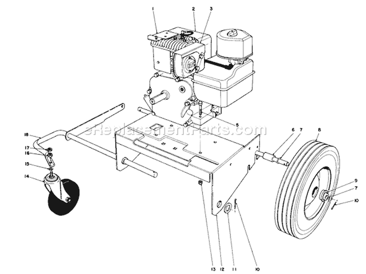 Engine Diagram and Parts List for 62912 2000001-2999999 - 1992 Toro Leaf Blower / Vacuum