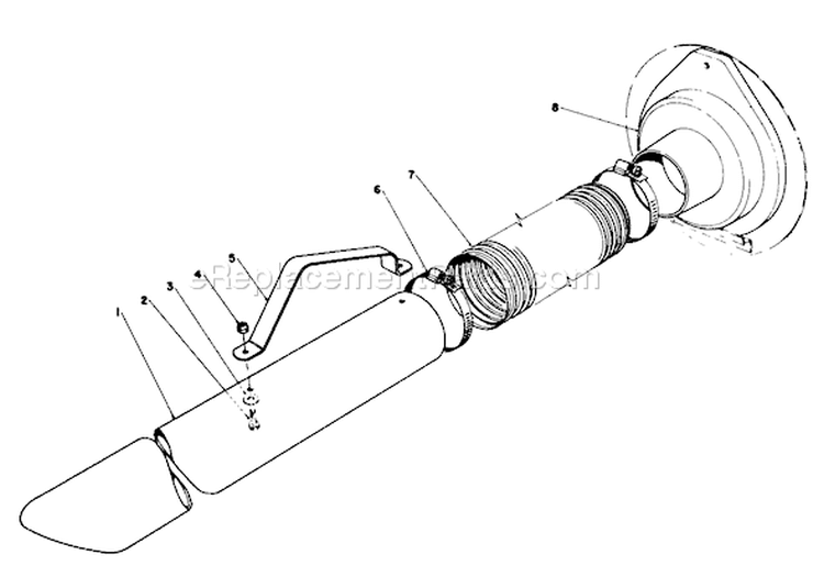 Vacuum Hose Kit Diagram and Parts List for 62923 4000001-4999999 - 1984 Toro Leaf Blower / Vacuum