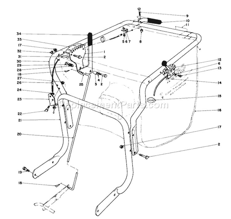 Page C Diagram and Parts List for 62923 4000001-4999999 - 1984 Toro Leaf Blower / Vacuum