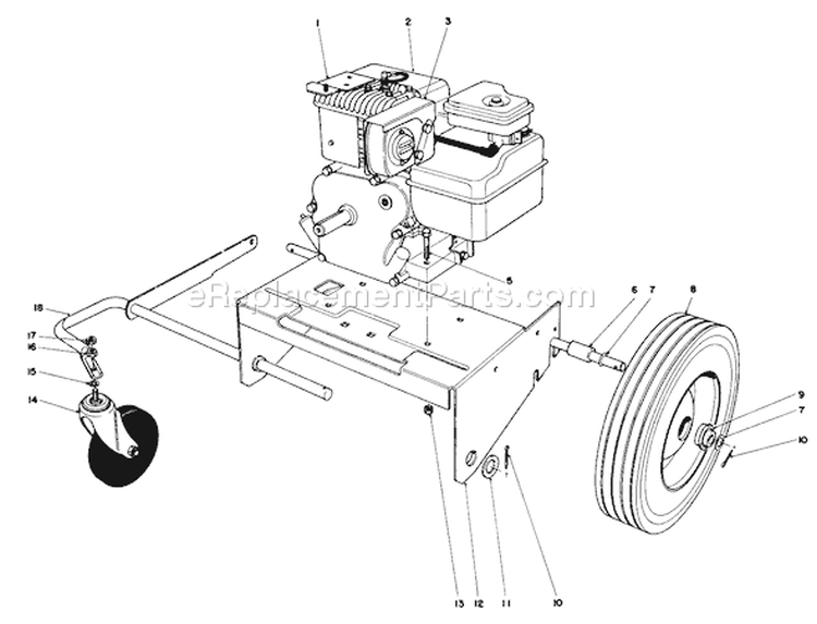 Engine Diagram and Parts List for 62923 4000001-4999999 - 1984 Toro Leaf Blower / Vacuum