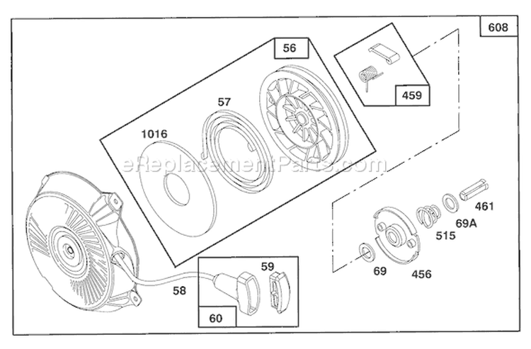 Page J Diagram and Parts List for 62923 4900001-4999999 - 1994 Toro Leaf Blower / Vacuum