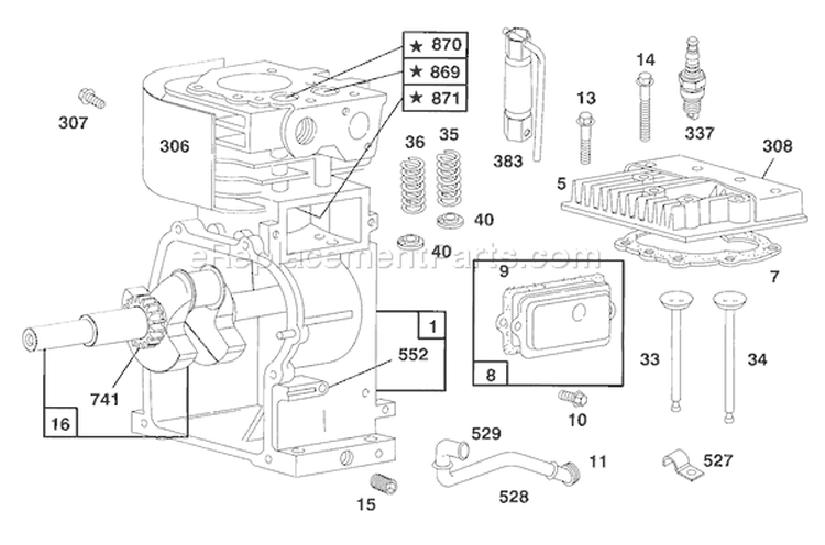 Engine Diagram and Parts List for 62923 4900001-4999999 - 1994 Toro Leaf Blower / Vacuum
