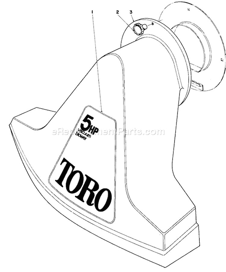 Snout Assembly (models 62912 & 62923) Diagram and Parts List for 62912 5000001-5999999 - 1975 Toro Leaf Blower / Vacuum