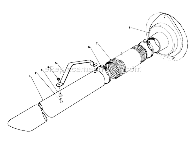 Vacuum Hose Kit Diagram and Parts List for 62912 6000001-6999999 - 1986 Toro Leaf Blower / Vacuum