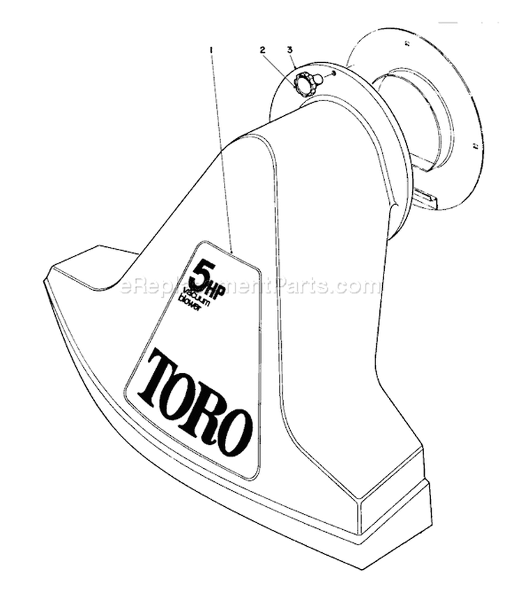 Snout Assembly (models 62912 & 62923) Diagram and Parts List for 62912 6000001-6999999 - 1976 Toro Leaf Blower / Vacuum
