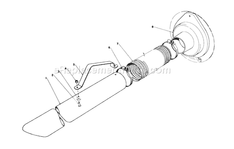 Vacuum Hose Kit (model 59085) Diagram and Parts List for 62912 6000001-6999999 - 1976 Toro Leaf Blower / Vacuum