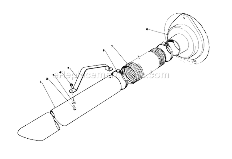 Vacuum Hose Kit Diagram and Parts List for 62923 7000001-7999999 - 1987 Toro Leaf Blower / Vacuum