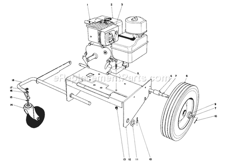 Engine Diagram and Parts List for 62923 7000001-7999999 - 1987 Toro Leaf Blower / Vacuum