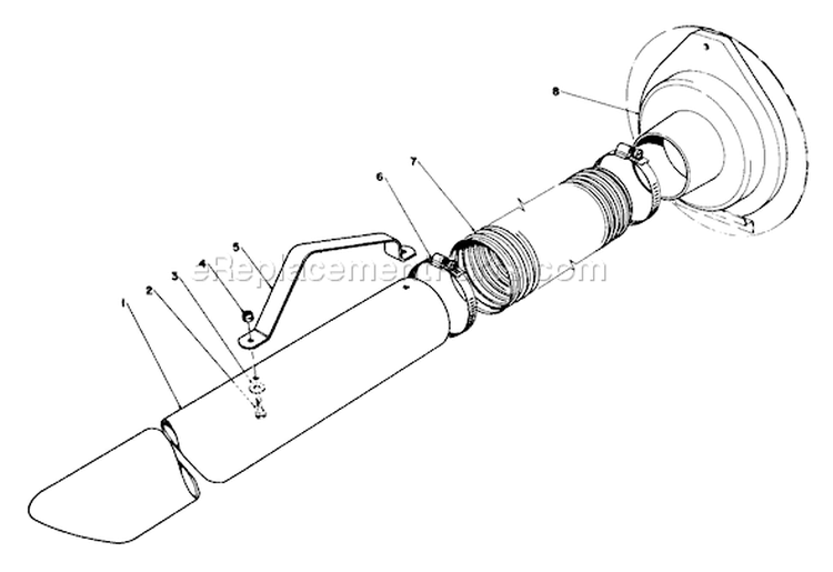 Vacuum Hose Kit Diagram and Parts List for 62923 8000001-8999999 - 1978 Toro Leaf Blower / Vacuum