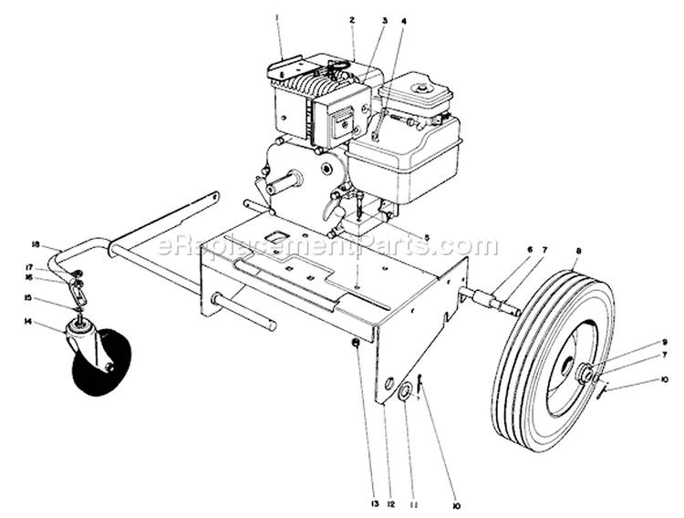 Engine Diagram and Parts List for 62923 8000001-8999999 - 1978 Toro Leaf Blower / Vacuum