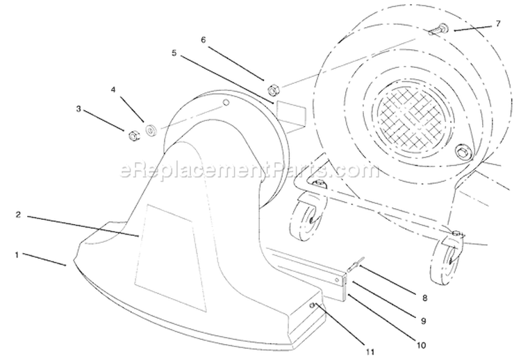 Snout Assembly Diagram and Parts List for 62924 5900001-5999999 - 1995 Toro Leaf Blower / Vacuum