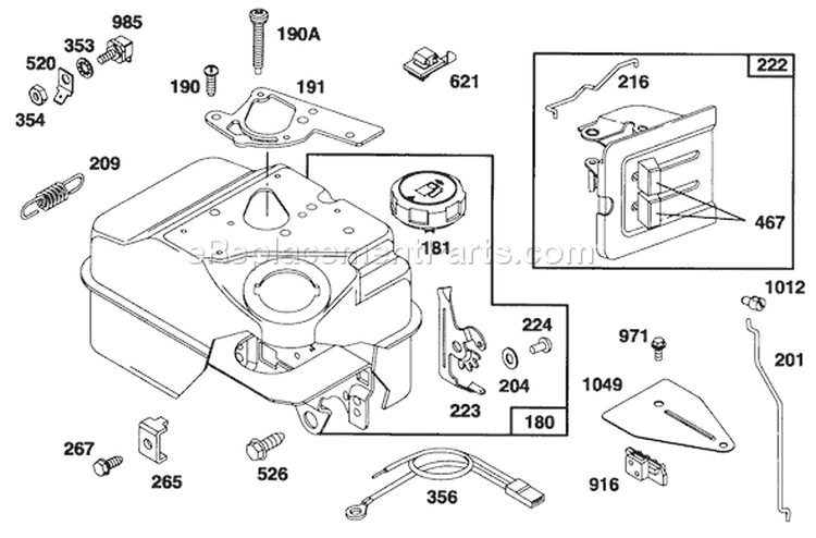 Page G Diagram and Parts List for 62924 6900001-6999999 - 1996 Toro Leaf Blower / Vacuum