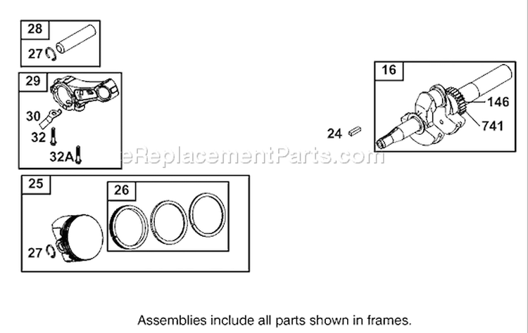 Crankshaft Assembly Diagram and Parts List for 62925 240000001-240999999 - 2004 Toro Leaf Blower / Vacuum