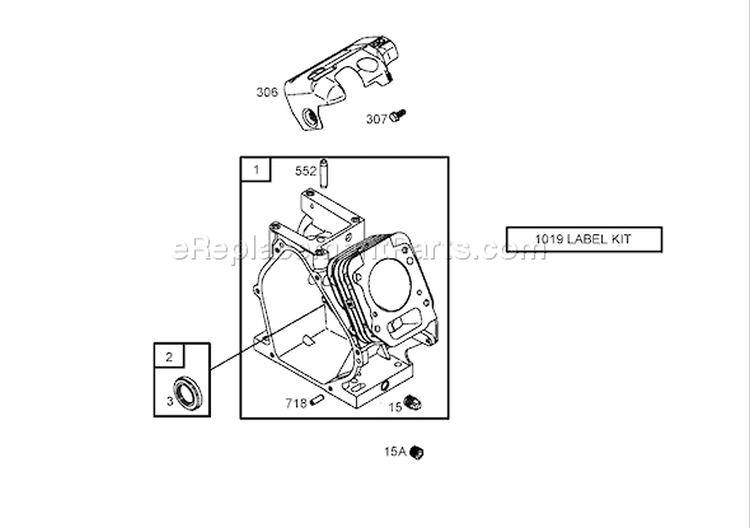 Cylinder Assembly Diagram and Parts List for 62925 260000001-260999999 - 2006 Toro Leaf Blower / Vacuum