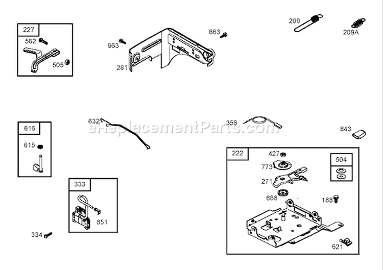 Governor Assembly Diagram and Parts List for 62925 260000001-260999999 - 2006 Toro Leaf Blower / Vacuum