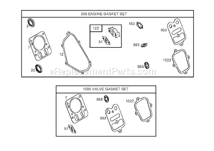 Engine Gasket Set Diagram and Parts List for 62925 260000001-260999999 - 2006 Toro Leaf Blower / Vacuum