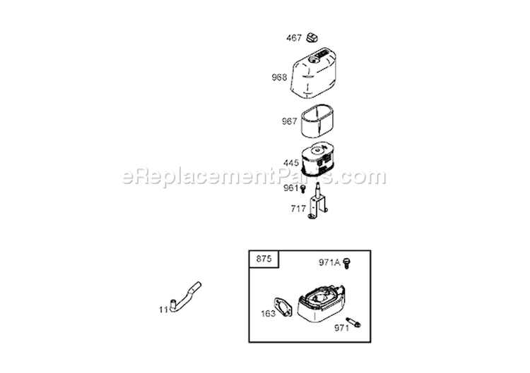 Air Cleaner Assembly Diagram and Parts List for 62925 260000001-260999999 - 2006 Toro Leaf Blower / Vacuum