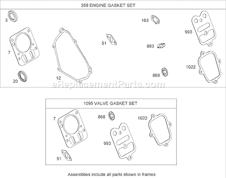 Gasket Kit Diagram and Parts List for 62925 270000001-270999999 - 2007 Toro Leaf Blower / Vacuum