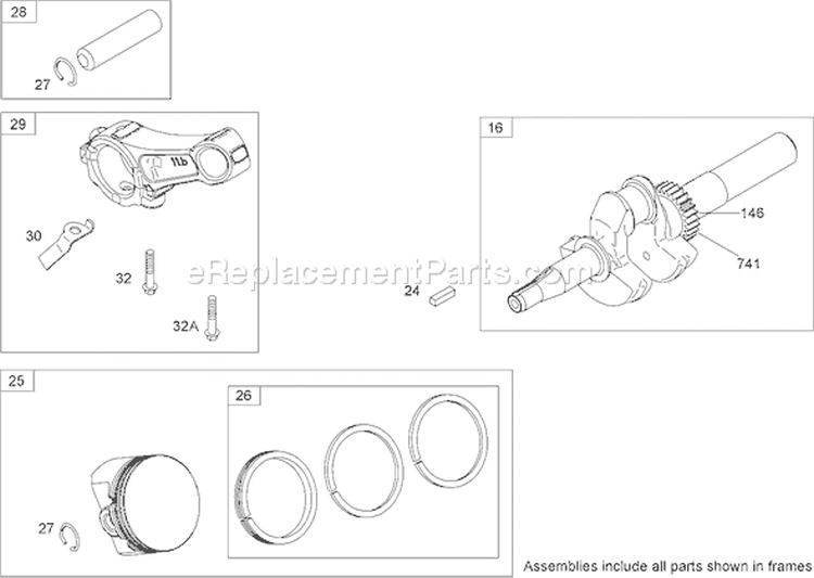 Crankshaft Assembly Diagram and Parts List for 62925 270000001-270999999 - 2007 Toro Leaf Blower / Vacuum