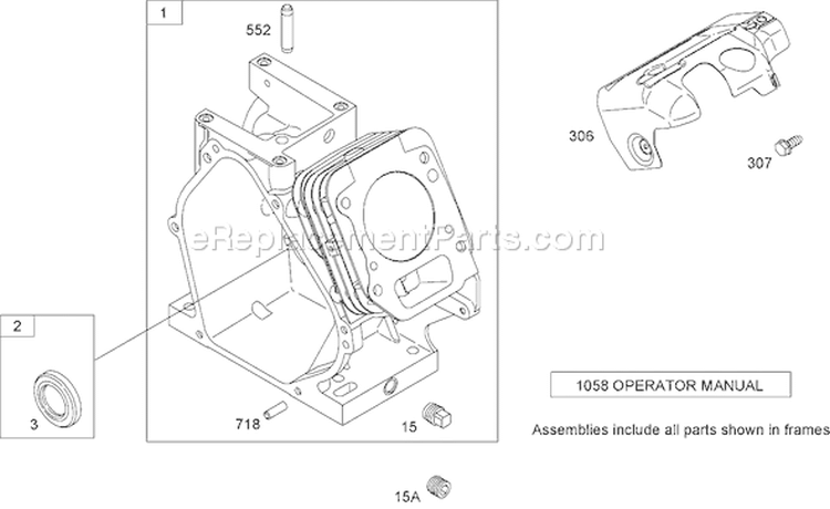 Cylinder Assembly Diagram and Parts List for 62925 270000001-270999999 - 2007 Toro Leaf Blower / Vacuum