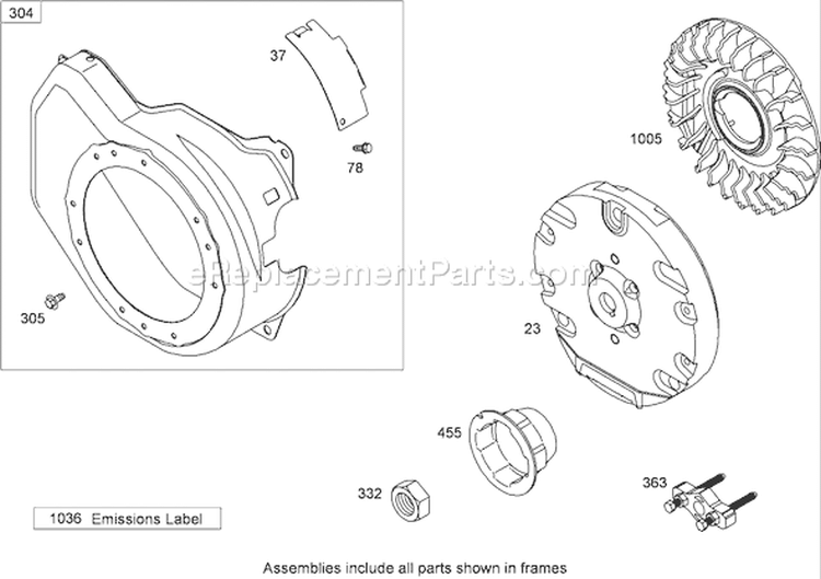 Blower Housing Assembly Diagram and Parts List for 62925 290000001-290999999 - 2009 Toro Leaf Blower / Vacuum