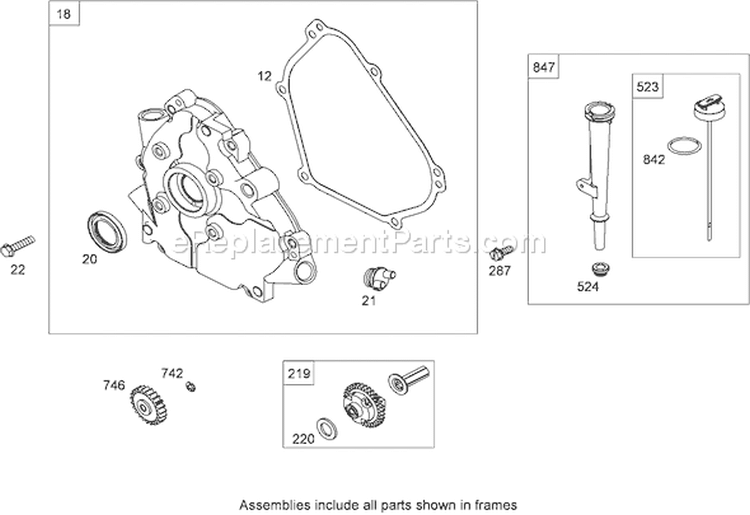 Crankcase Assembly Diagram and Parts List for 62925 290000001-290999999 - 2009 Toro Leaf Blower / Vacuum